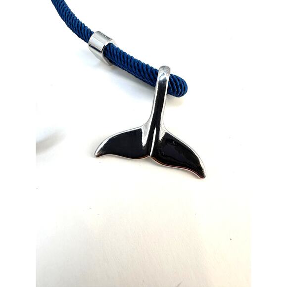 Navy & Silver Dolphin Tail Necklace from Club Ocean - Picture 2 of 5